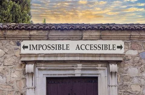 Accessible or impossible symbol. Concept words Accessible or Impossible on be Stock Photos