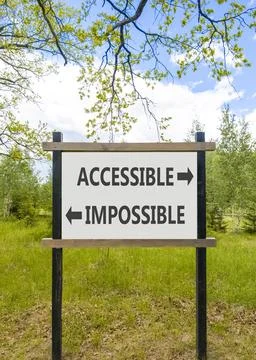 Accessible or impossible symbol. Concept words Accessible or Impossible on .. Stock Photos