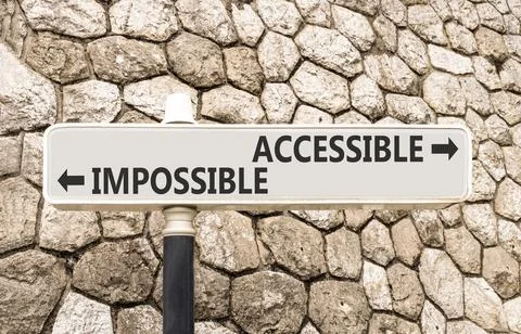 Accessible or impossible symbol. Concept words Accessible or Impossible on .. Stock Photos