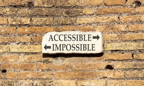 Accessible or impossible symbol. Concept words Accessible or Impossible on .. Stock Photos