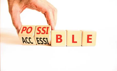 Accessible or possible symbol. Concept words Accessible or Possible on beauti Stock Photos