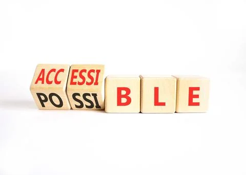 Accessible or possible symbol. Concept words Accessible or Possible on beauti Stock Photos