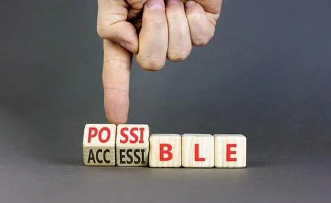 Accessible or possible symbol. Concept words Accessible or Possible on beau.. Stock Photos