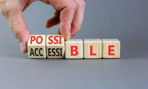 Accessible or possible symbol. Concept words Accessible or Possible on beau.. Stock Photos