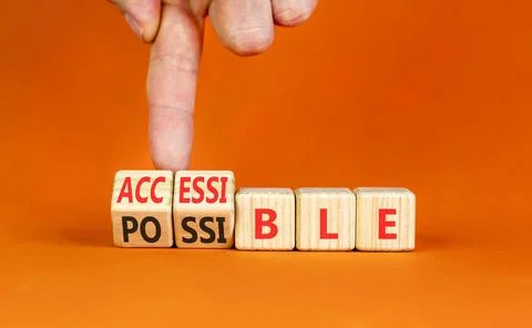 Accessible or possible symbol. Concept words Accessible or Possible on beau.. Stock Photos