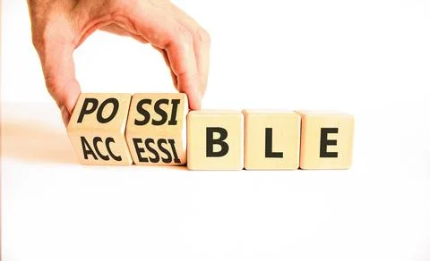Accessible or possible symbol. Concept words Accessible or Possible on beau.. Stock Photos