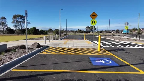 Accessible parking spot with clear disability markings in Australia Stock Footage 312423201