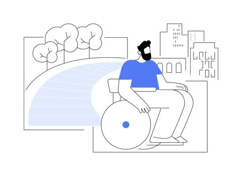Accessible path isolated cartoon vector illustrations. 스톡 일러스트