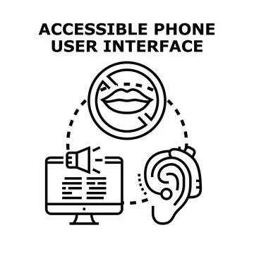 Accessible phone user interface for diverse users 스톡 일러스트
