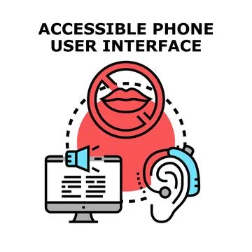 Accessible phone user interface for diverse users Stock Illustration