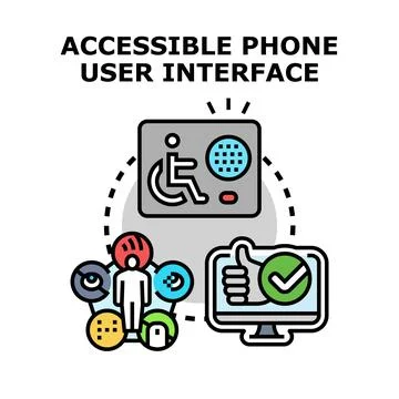 Accessible phone user interface providing inclusive digital experience イラスト素材