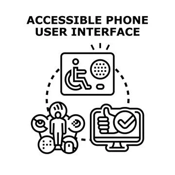 Accessible phone user interface providing inclusive digital experience Stock Illustration