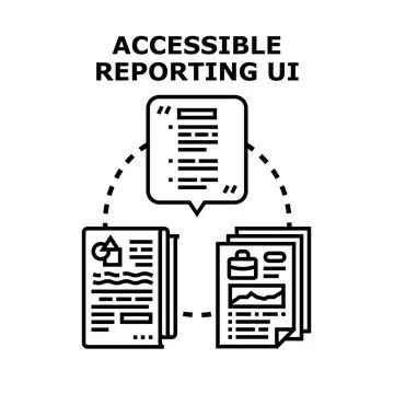 Accessible reporting user interface with data management analysis Stock Illustration