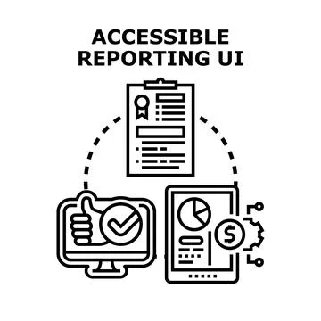Accessible reporting user interface systems concept Illustrazione stock