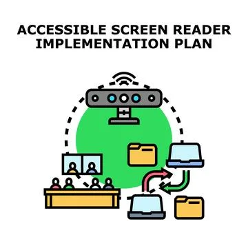 Accessible screen reader implementation plan vector concept Stock Illustration