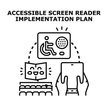 Accessible screen reader implementation plan concept Stock Illustration