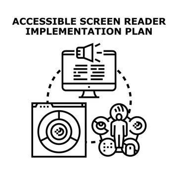 Accessible screen reader implementation planning concept developing イラスト素材