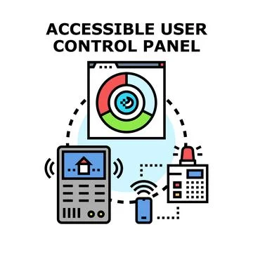 Accessible smart home automation system control panel Stock Illustration
