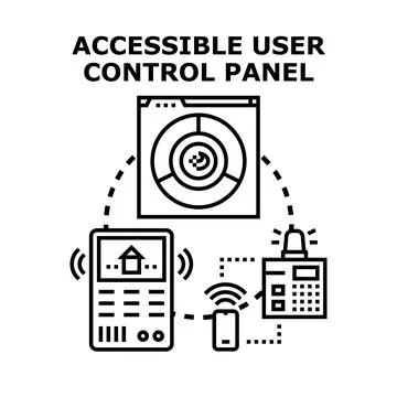 Accessible smart home automation system control panel Illustrazione stock
