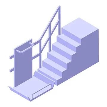 Accessible stairs icon isometric vector. Wheelchair environment 스톡 일러스트