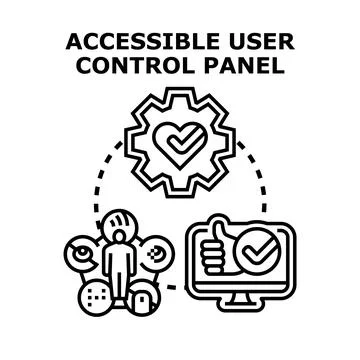 Accessible user control panel illustration for digital interface イラスト素材