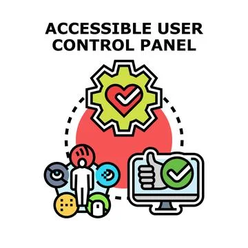 Accessible user control panel illustration for digital interface Stock Illustration