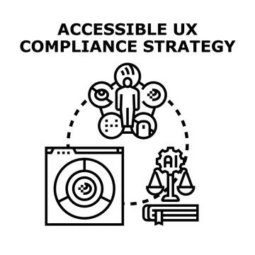 Accessible user experience compliance strategy planning Stock Illustration
