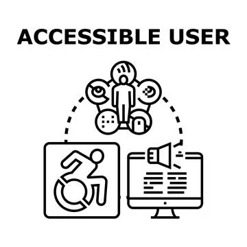 Accessible user integrating digital technology with diverse abilities Stock Illustration