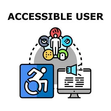 Accessible user integrating digital technology with diverse abilities Stock Illustration