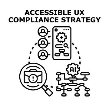 Accessible ux compliance strategy development process Stock Illustration
