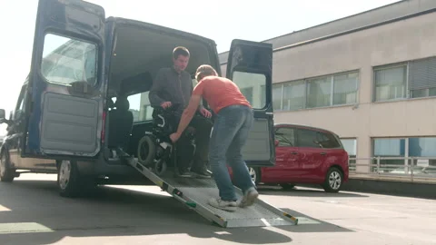 Accessible vehicle for wheelchair Stock Footage 152570231