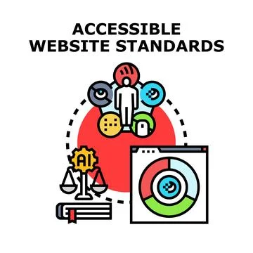 Accessible website standards creating inclusive digital interfaces Stock Illustration