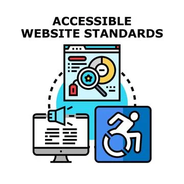 Accessible website standards for digital inclusion concept Stock Illustration