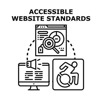 Accessible website standards for digital inclusion concept Stock Illustration