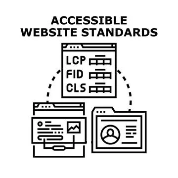Accessible website standards ensuring digital inclusion for users Stock Illustration
