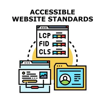 Accessible website standards ensuring digital inclusion for users Stock Illustration