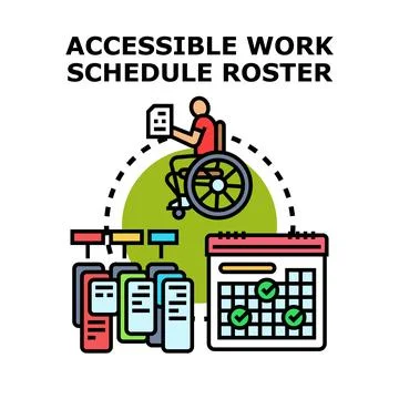 Accessible work schedule and roster for people with disability Stock Illustration