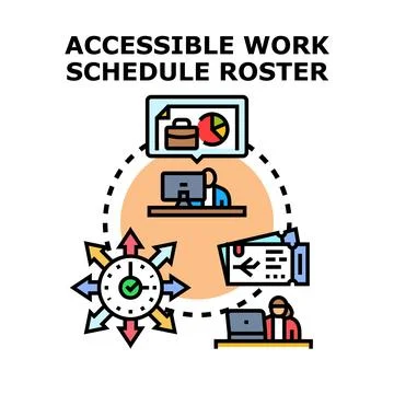 Accessible work schedule roster planning concept 스톡 일러스트