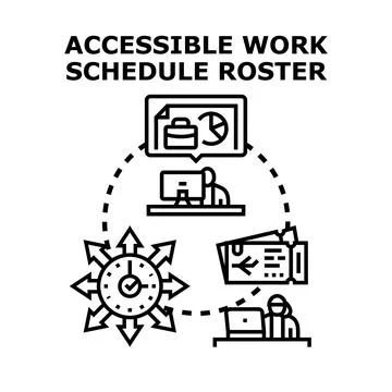 Accessible work schedule roster planning concept Stock Illustration