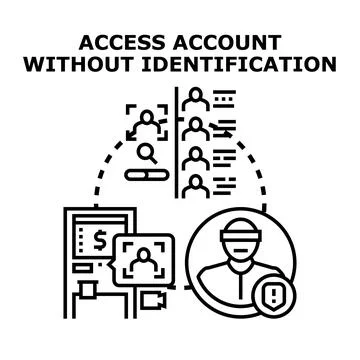 Accessing account without identification protecting personal data Stock Illustration