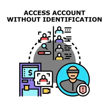 Accessing account without identification protecting personal data Stock Illustration