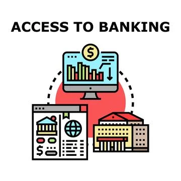 Accessing banking services leveraging digital and traditional finance Stock Illustration