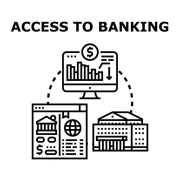Accessing banking services leveraging digital and traditional finance Stock Illustration