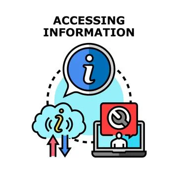 Accessing data information support online concept Stock Illustration