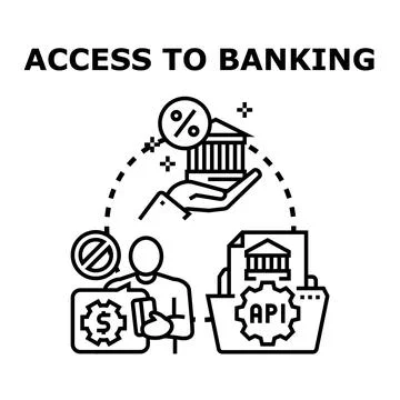 Accessing digital banking services and financial inclusion Stock Illustration
