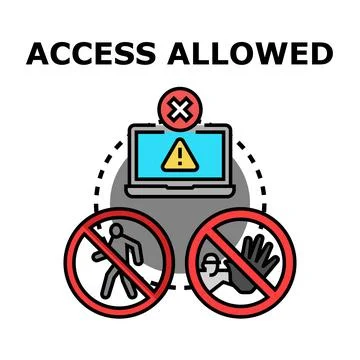 Accessing digital content, allowing virtual entry, data protection Stock Illustration