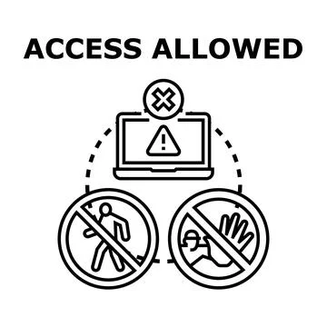 Accessing digital content, allowing virtual entry, data protection Stock Illustration