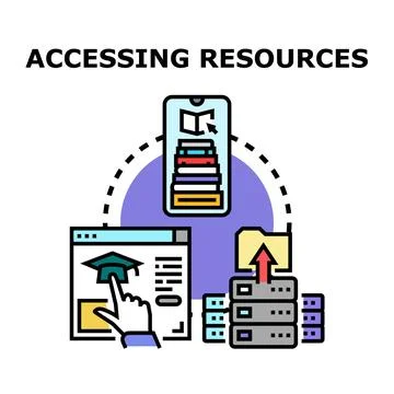 Accessing digital educational resources from various devices 스톡 일러스트