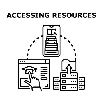 Accessing digital educational resources from various devices 스톡 일러스트