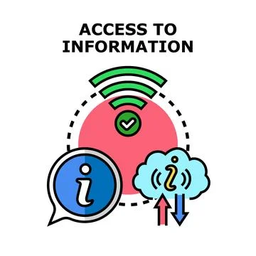 Accessing digital information via network connection concept Stock Illustration